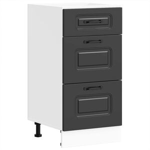 vidaXL Kitchen Base Cabinet "Kalmar" Black Engineered Wood