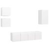 vidaXL 5 Piece TV Cabinet Set White Engineered Wood