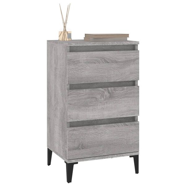 vidaXL Bedside Cabinet Grey Sonoma 40x35x70 cm Engineered Wood