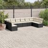 vidaXL 10 Piece Garden Sofa Set with Cushions Black Poly Rattan