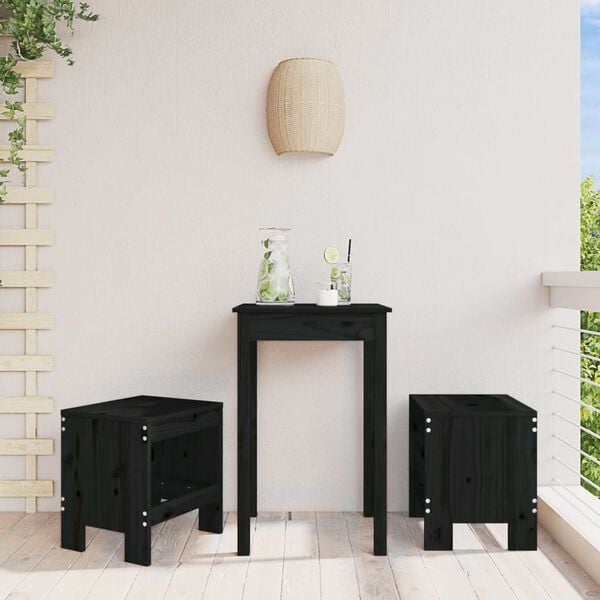 vidaXL Garden Stools 2 pcs Black 40x36x45 cm Solid Wood Pine
