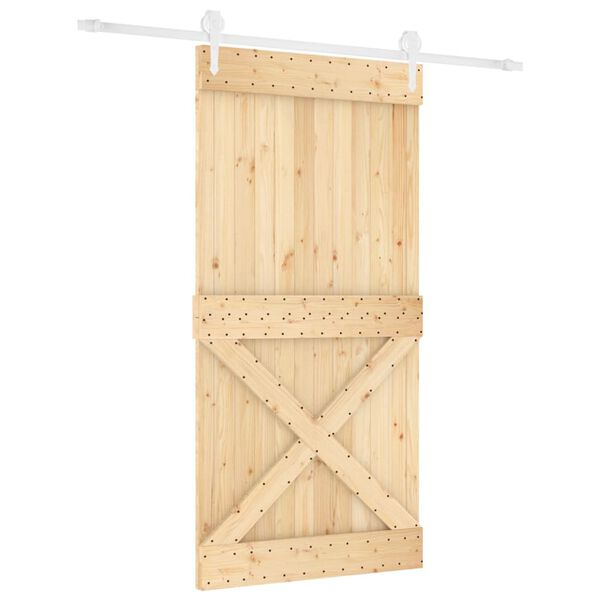 vidaXL Sliding Door with Hardware Set 100x210 cm Solid Wood Pine