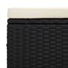 vidaXL Ottoman with Cushion Black 40x30x40 cm Poly Rattan