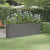 vidaXL Garden Raised Bed Galvanised Steel 224x40x68 cm Grey