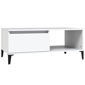 vidaXL Coffee Table | White | Engineered wood, metal | 90 x 50 x 36.5 cm