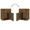 vidaXL Bedside Cabinet Smoked Oak 50x36x60 cm Engineered Wood