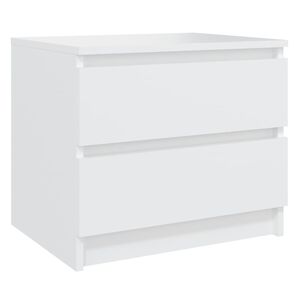 vidaXL Bed Cabinet White 50x39x43.5 cm Engineered Wood