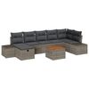 vidaXL Garden Sofa Set with Cushion 8 pcs Grey Poly rattan