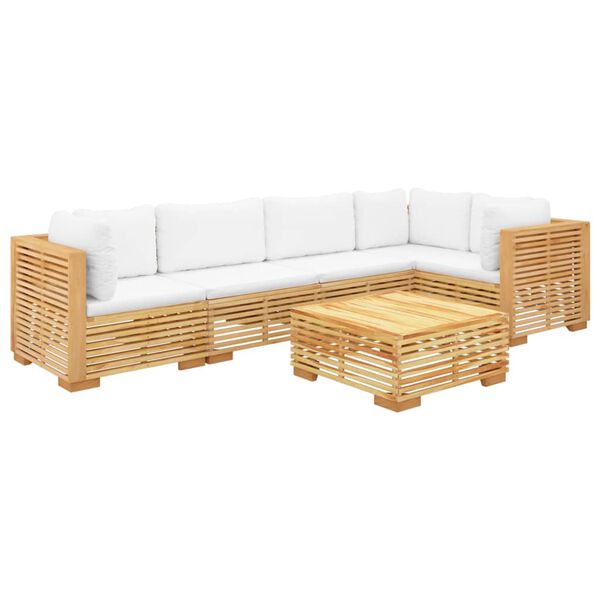 vidaXL 6 Piece Garden Lounge Set with Cushions Solid Teak Wood
