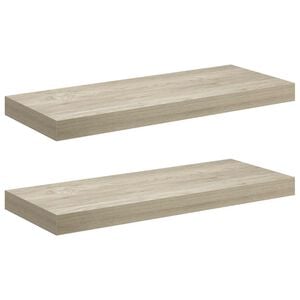 vidaXL Wall Shelf | Set of 2 | Oak | Honeycomb MDF, metal | Medium