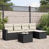 vidaXL 6 Piece Garden Sofa Set with Cushions Black Poly Rattan