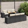 vidaXL 7 Piece Garden Sofa Set with Cushions Black Poly Rattan