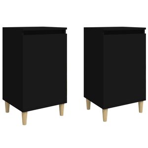 vidaXL Bedside Cabinets 2 pcs Black 40x35x70 cm Engineered Wood