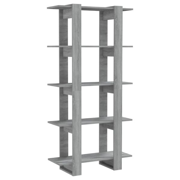vidaXL Book Cabinet/Room Divider Grey Sonoma 80x30x160 cm Engineered Wood