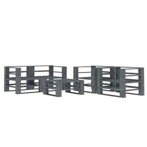vidaXL 5 Piece Garden Pallet Lounge Set Wood Grey