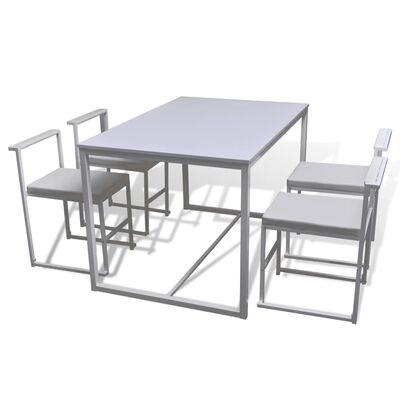 vidaXL 5 Piece Dining Table and Chair Set White
