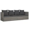 vidaXL Outdoor Lounge Bed with Cushions Grey Poly Rattan