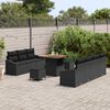 vidaXL Garden Sofa Set with Cushion with Storage 10 pcs Black
