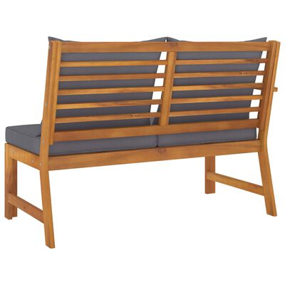vidaXL Garden Bench 114.5 cm with Dark Grey Cushion Solid Acacia Wood