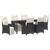 vidaXL Garden Dining Set 7 pcs Black Poly Rattan
