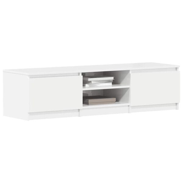 vidaXL TV Cabinet High Gloss White 140x40x35.5 cm Engineered Wood
