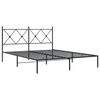 vidaXL Metal Bed Frame without Mattress with Headboard Black 150x200cm