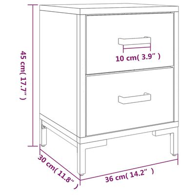 vidaXL Bedside Cabinet Black 36x30x45 cm Solid Pinewood