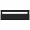 vidaXL TV Cabinet with LED Lights Black 120x35x40 cm