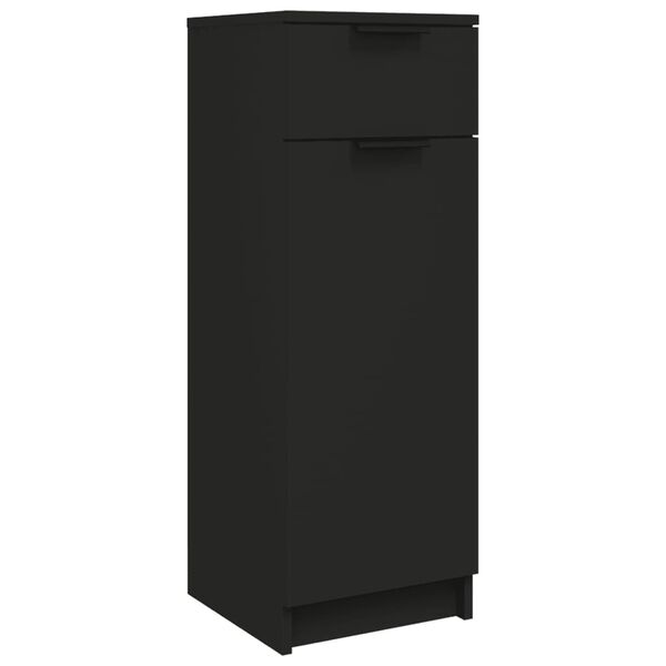 vidaXL Bathroom Cabinet Black 32x34x90 cm Engineered Wood