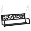 vidaXL Garden Swing Bench | Black | Steel and Plastic | Medium