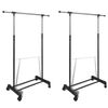vidaXL Adjustable Clothes Racks 2 pcs 1 Hanging Rail