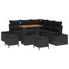 vidaXL Garden Sofa Set 8 pcs Black Poly rattan