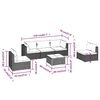 vidaXL 6 Piece Garden Lounge Set with Cushions Poly Rattan Brown