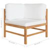 vidaXL 2 Piece Garden Lounge Set with Cream Cushions Teak Wood
