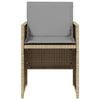 vidaXL 5 Piece Garden Dining Set with Cushions Mix Beige Poly Rattan