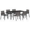 vidaXL Garden Dining Set 7 pcs Grey Powder-Coated Steel