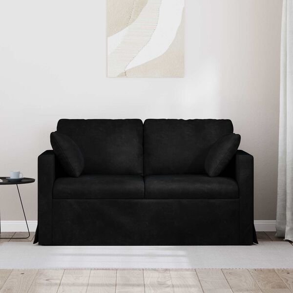 vidaXL Sofa Black 138 x 78 x 80 cm Velvet