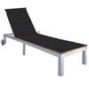 vidaXL Sun Lounger with Cushion Solid Acacia Wood and Galvanised Steel