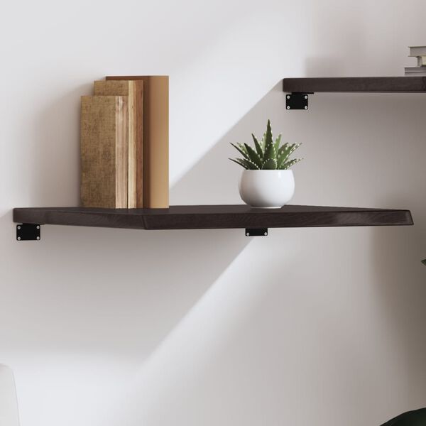 vidaXL Wall Shelf Dark Brown 60x60x(2-4) cm Treated Solid Wood Oak