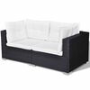 vidaXL 10 Piece Garden Lounge Set with Cushions Poly Rattan Black