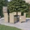 vidaXL 7 Piece Garden Dining Set with Cushions Beige