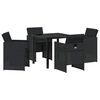 vidaXL Garden Dining Set 5 pcs Black Poly Rattan