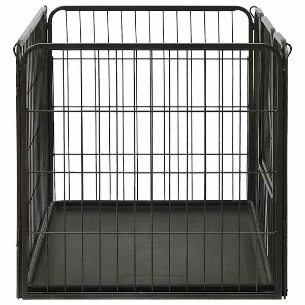 vidaXL Puppy Playpen Steel 91.5x59x61 cm