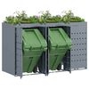 vidaXL Wheelie Bin Storage for 3 Bins Light Grey 204 x 77.5 x 121.5 cm