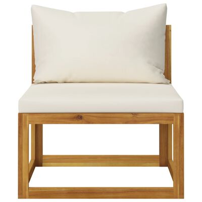 vidaXL 3 Piece Garden Lounge Set with Cream Cushions Solid Acacia Wood