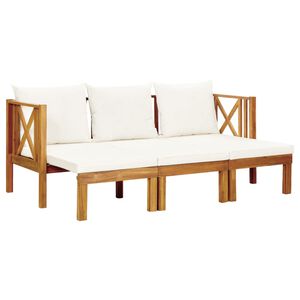 vidaXL 3-Seater Garden Bench with Cushions 179 cm Solid Acacia Wood