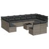 vidaXL 13 Piece Garden Sofa Set with Cushions Grey Poly Rattan
