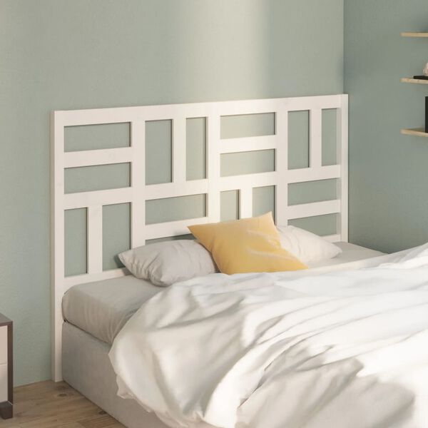vidaXL Bed Headboard White 141x4x104 cm Solid Wood Pine