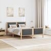 vidaXL Bed Frame with Headboard Dark Grey 135 x 190 cm Fabric