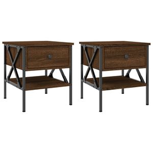 vidaXL Bedside Tables 2 pcs Brown Oak 40x42x45 cm Engineered Wood